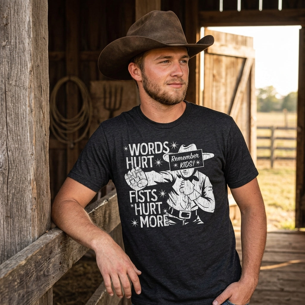 Words Hurt Fists Hurt More Men's T Shirt