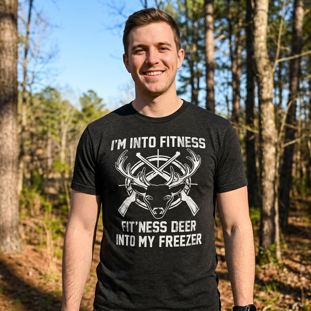 Im Into Fitness Fitness Deer Into My Freezer Men's T Shirt