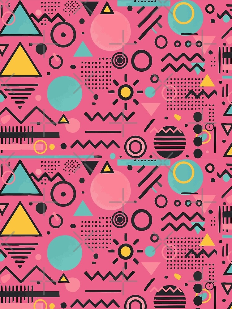 Retro 80s Dance Party Pattern: Bold and Minimalist Design Bright Colors by Teemaniac