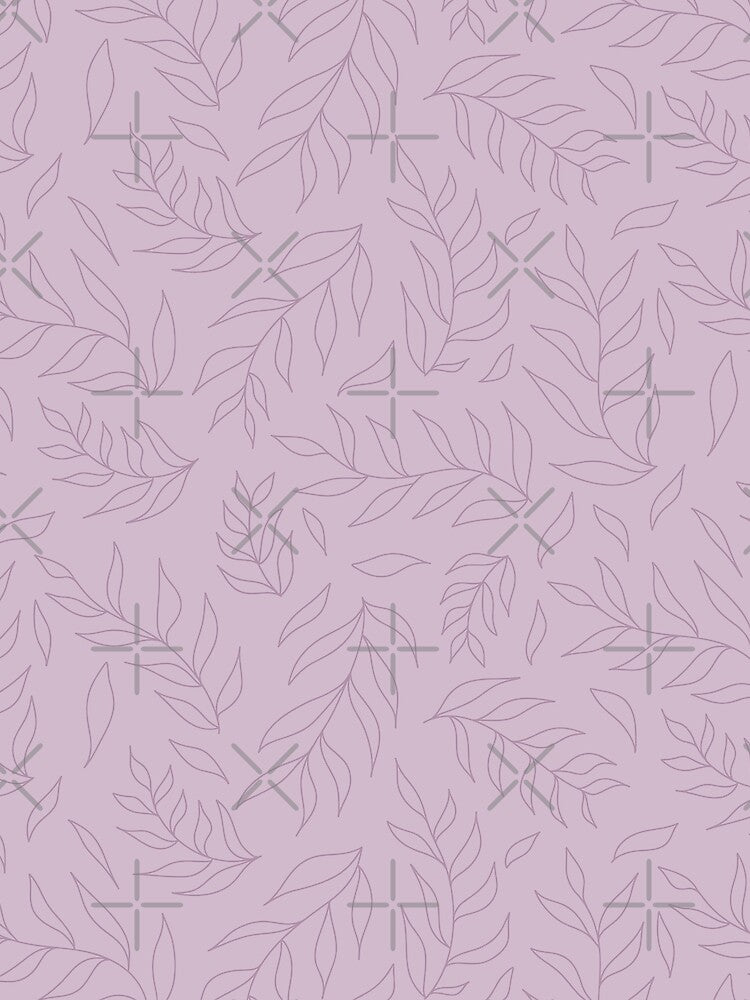 Minimalist pink leaf outline pattern on pink background by Fern and Quill