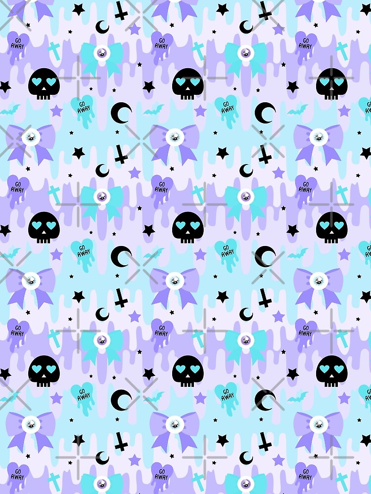 pastel goth blue skull yami kawaii goth by Kink Collective