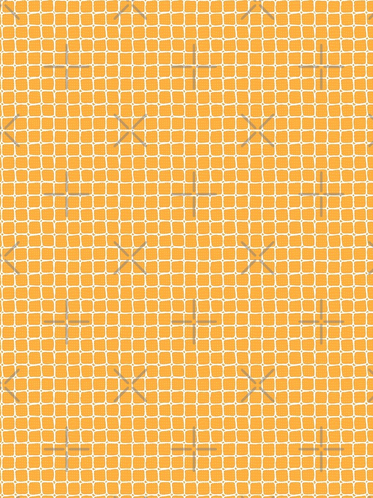 Hand Drawn Yellowish Background White Squares Pattern by Cheap Women's Shirts