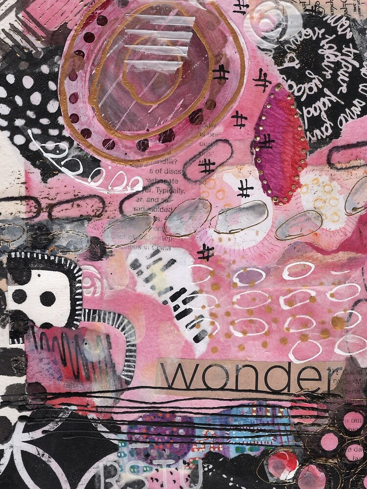 Grungy collage in pink, black and white by EmbellishEmy