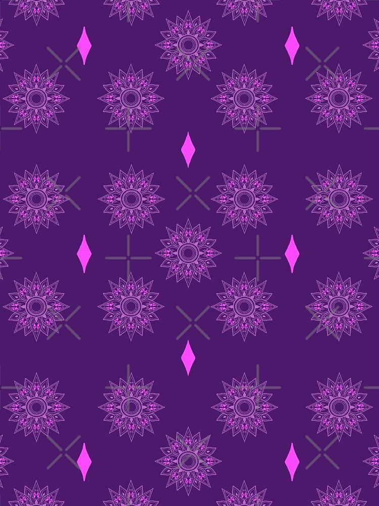 Flower patterns purple on purple by Chaoticzarts