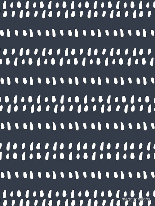 African, Spotted Mudcloth, Navy Blue, Boho Wall Art by meggydesigns
