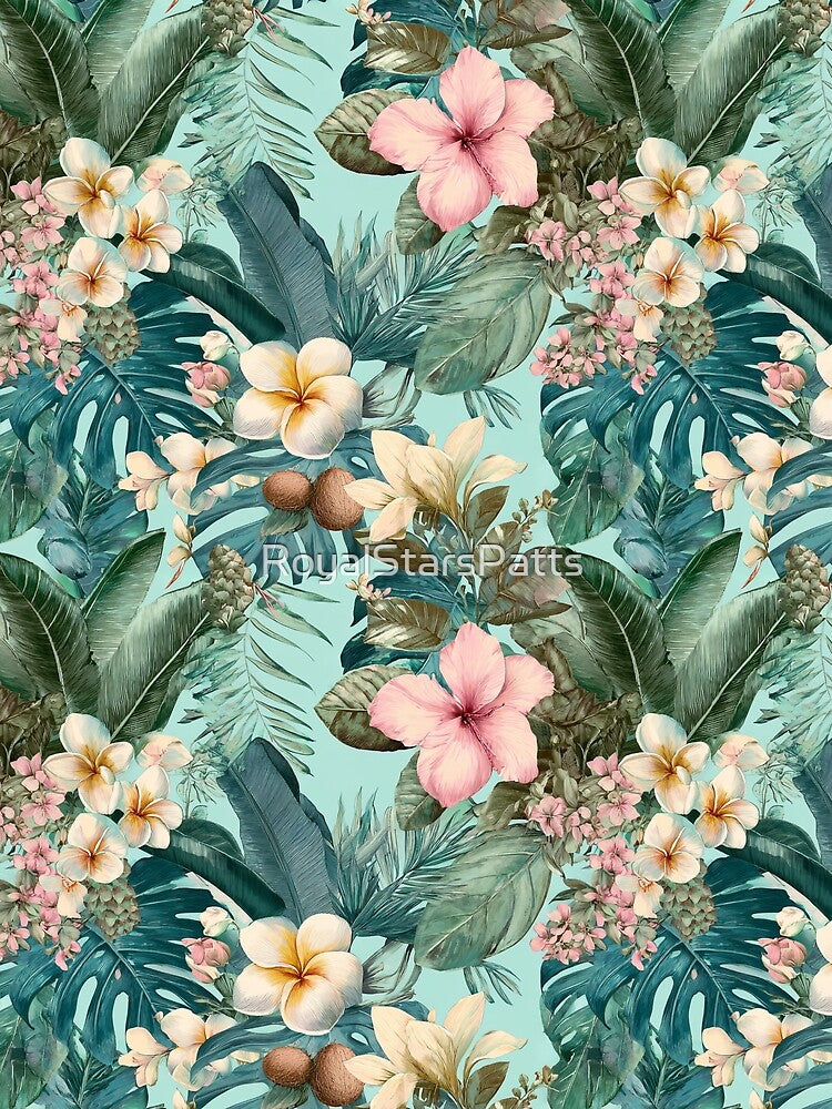 Vibrant Tropical Floral Texture - Flower Floral Print  - Thank You Gifts by RoyalStarsPatts