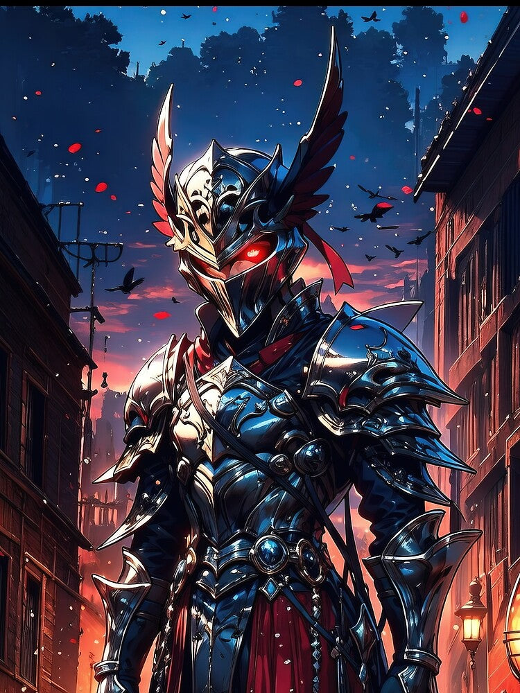 Anime knight boy in medieval city - Anime digital art by TheArtistOf2022