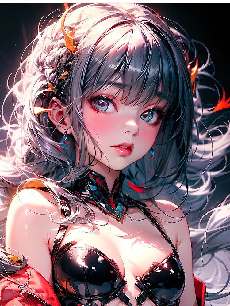 Realistic Anime girl portrait in Cyberpunk outfit city art by TheArtistOf2022