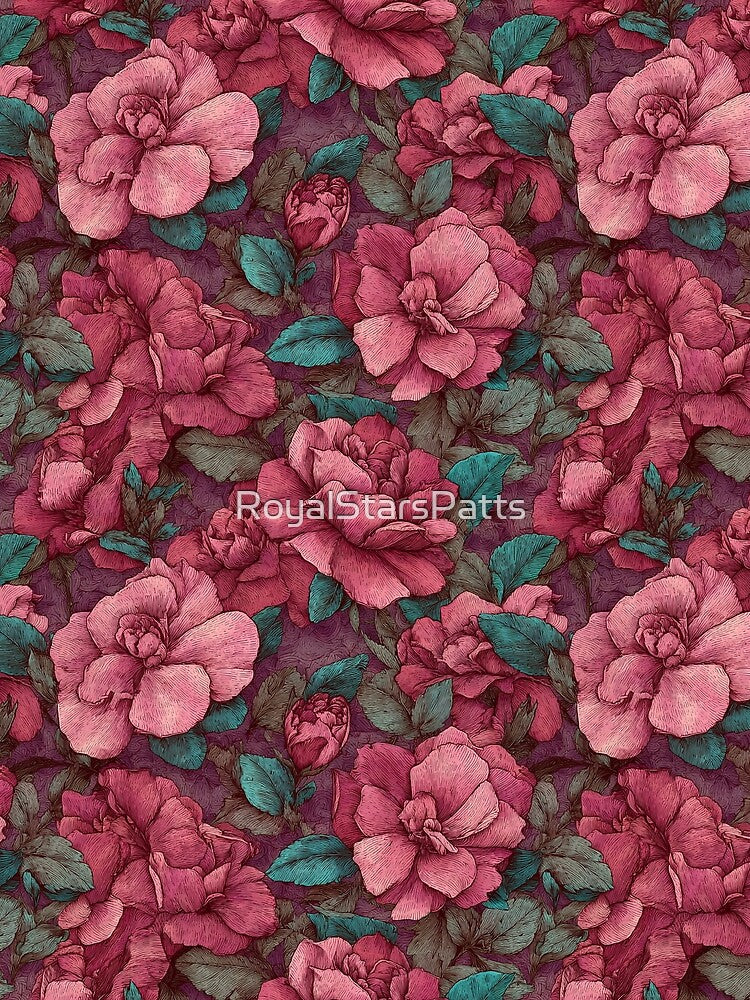 Wild Gardenias Floral  - Flower Garden Pattern  - Mother'S Day Gift Ideas by RoyalStarsPatts