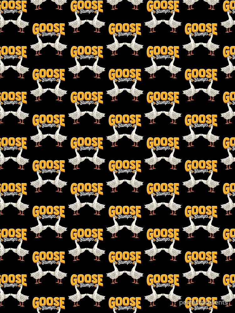 Cute & Funny Goose Bumps Goosebumps Animal Pun Tile Pattern by perfectpresents