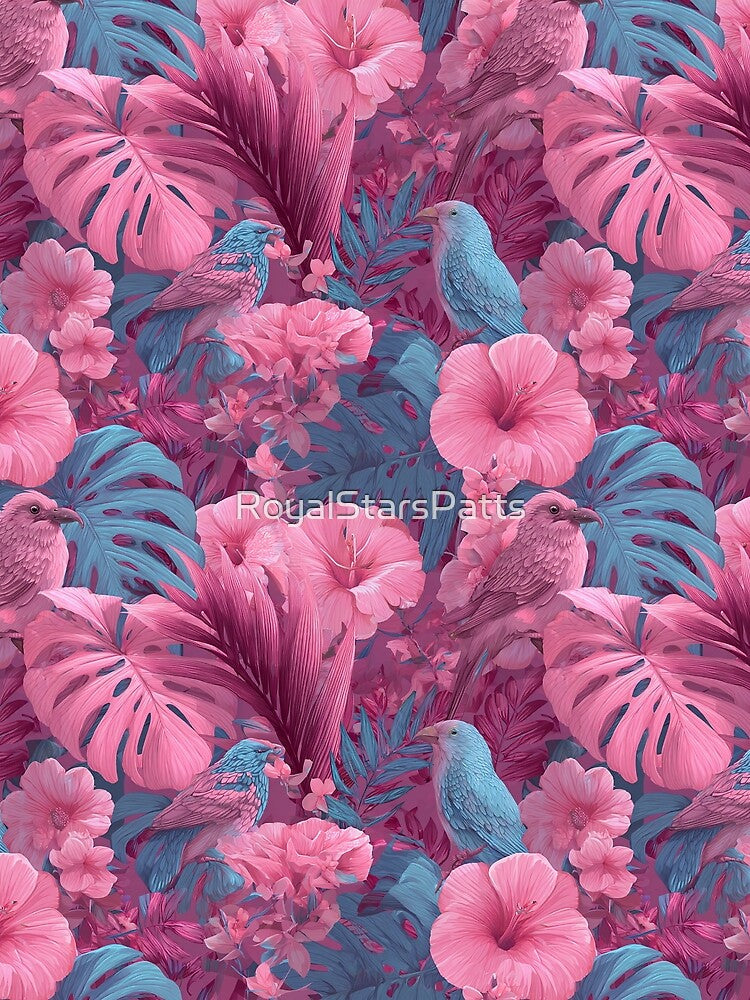 Bold Tropical Floral Texture  - Botanical Garden Pattern  - Anniversary Gifts For Mom by RoyalStarsPatts