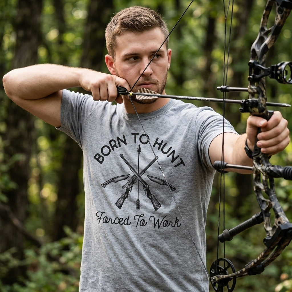 Born To Hunt Forced To Work Men's T Shirt