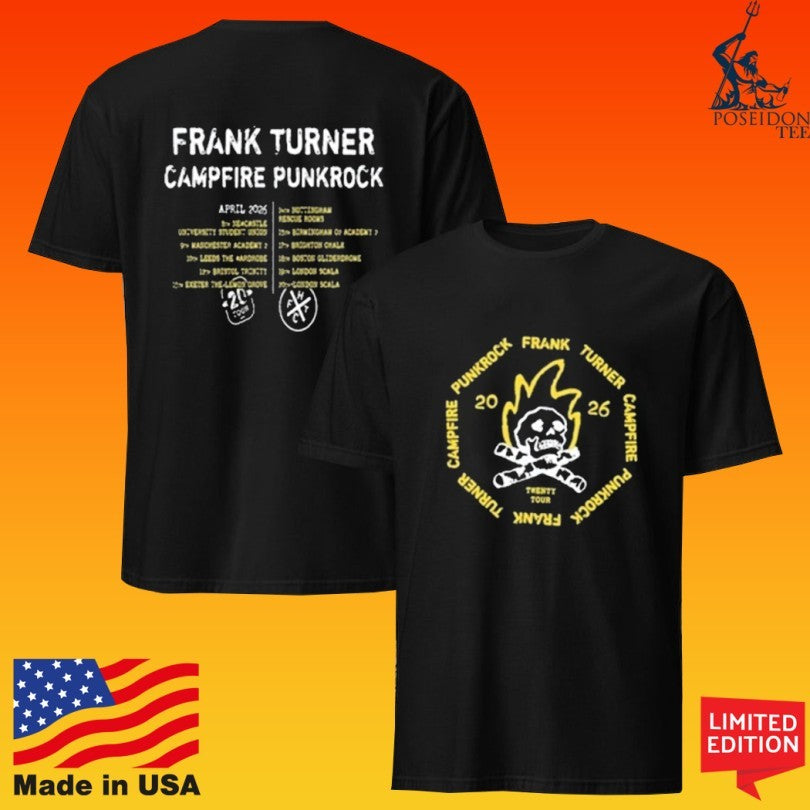 Frank Turner Campfire Punkrock Tour Apr 2026 T-shirt