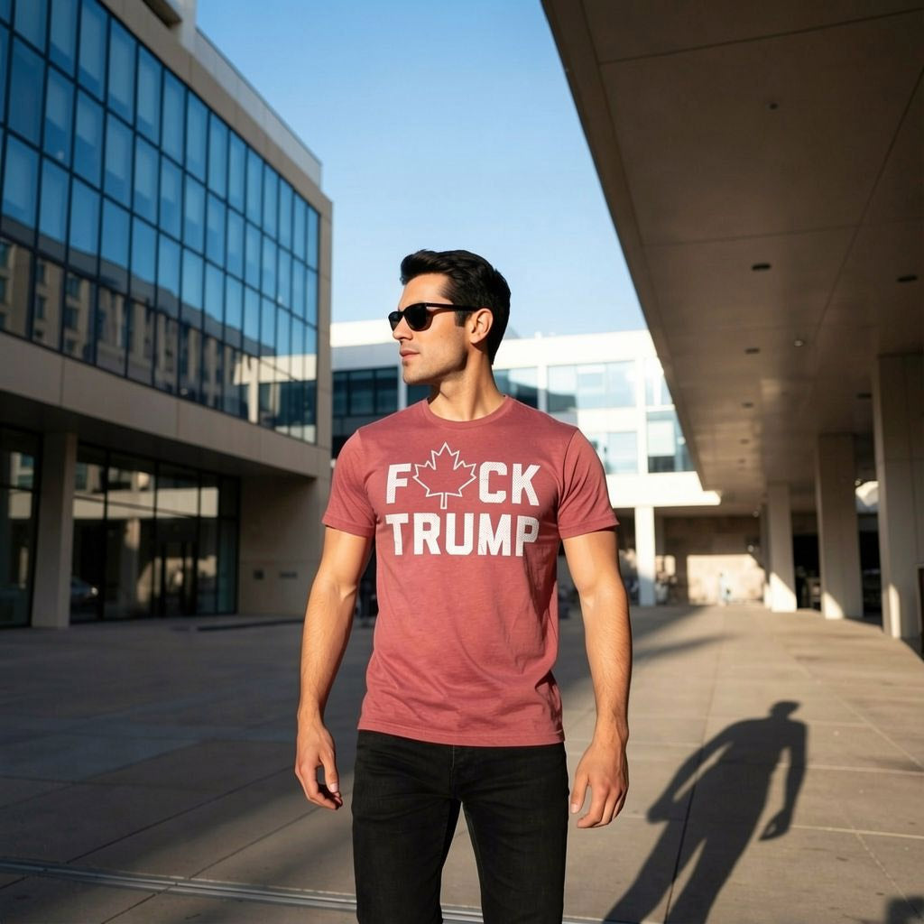 Fuck Trump Canadian Maple Leaf Men's T Shirt