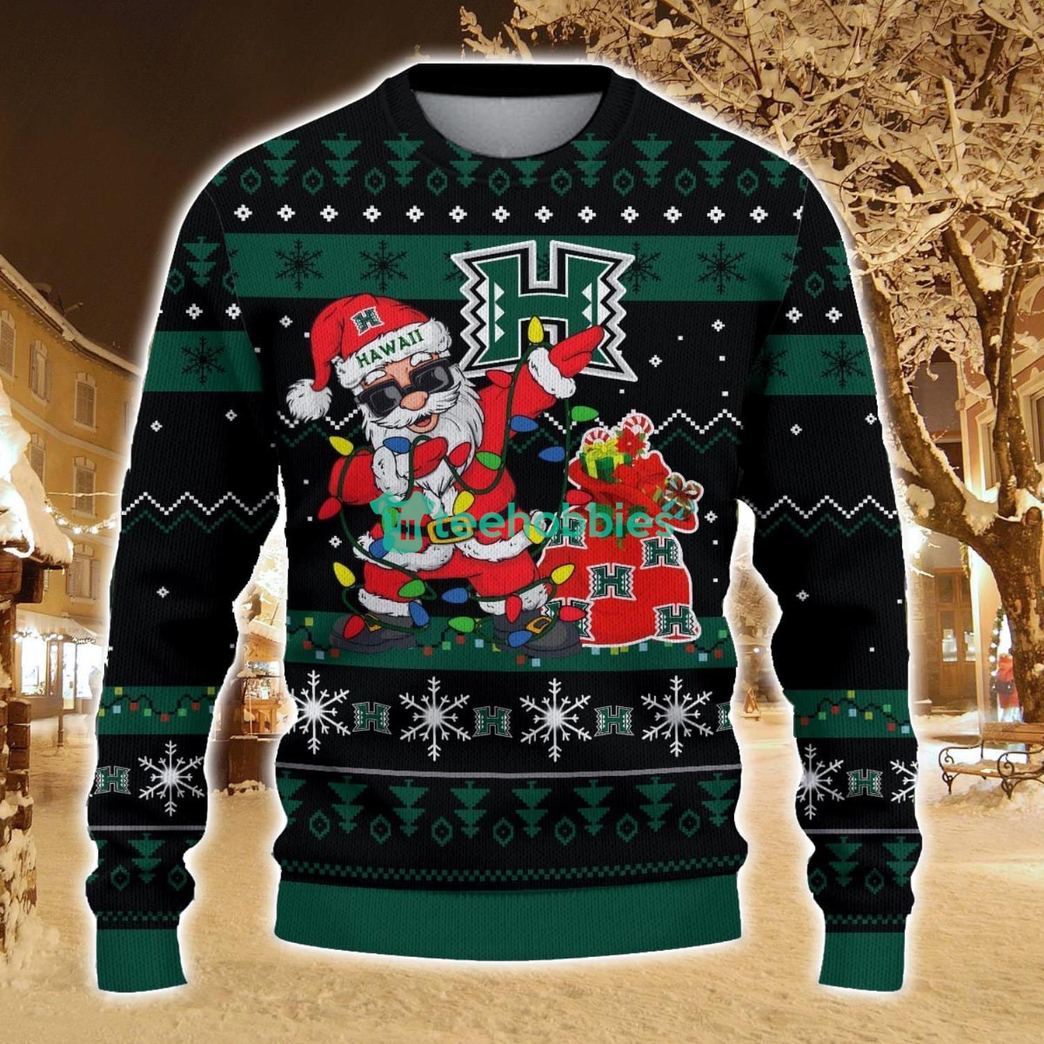 Hawaii Rainbow Warriors Santa Claus Ugly Christmas Sweater All Printed Sweater For Fans Gift Ideas