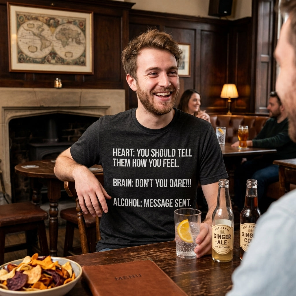 Heart Brain Alcohol Men's T Shirt
