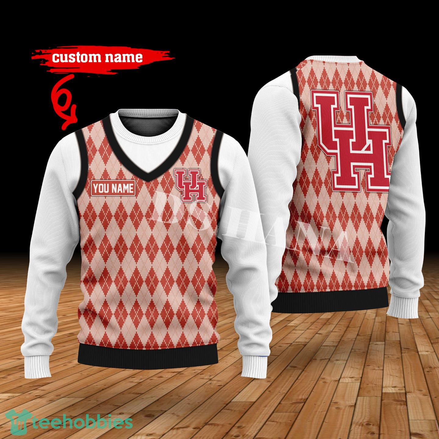 Houston Cougars Custom Name New Style Sweater Ghile Style 3D Print Christmas Sweater