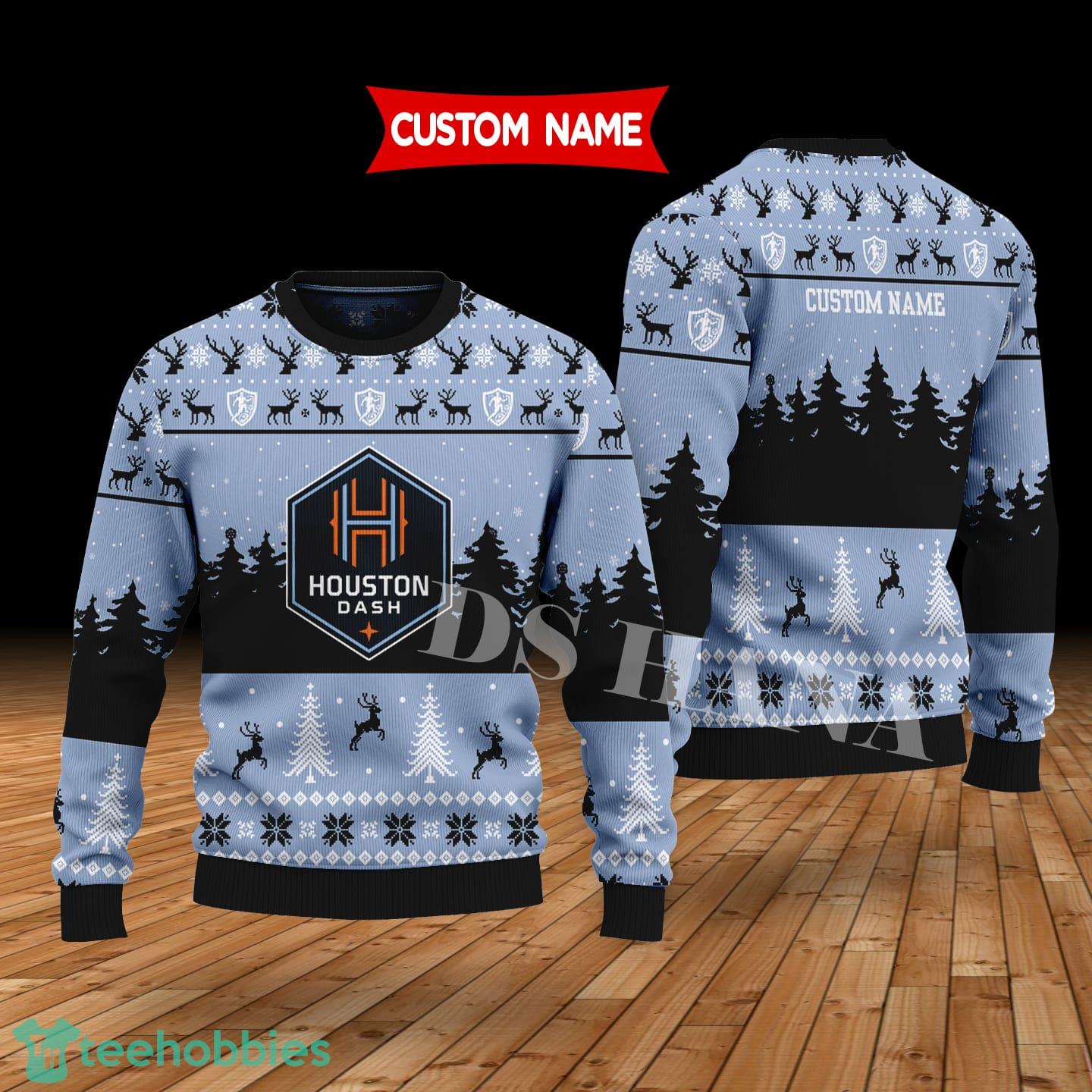 Houston Dash Custom Name Merry Xmas Sweater For Soccer Sport Team’s Fans Sweater