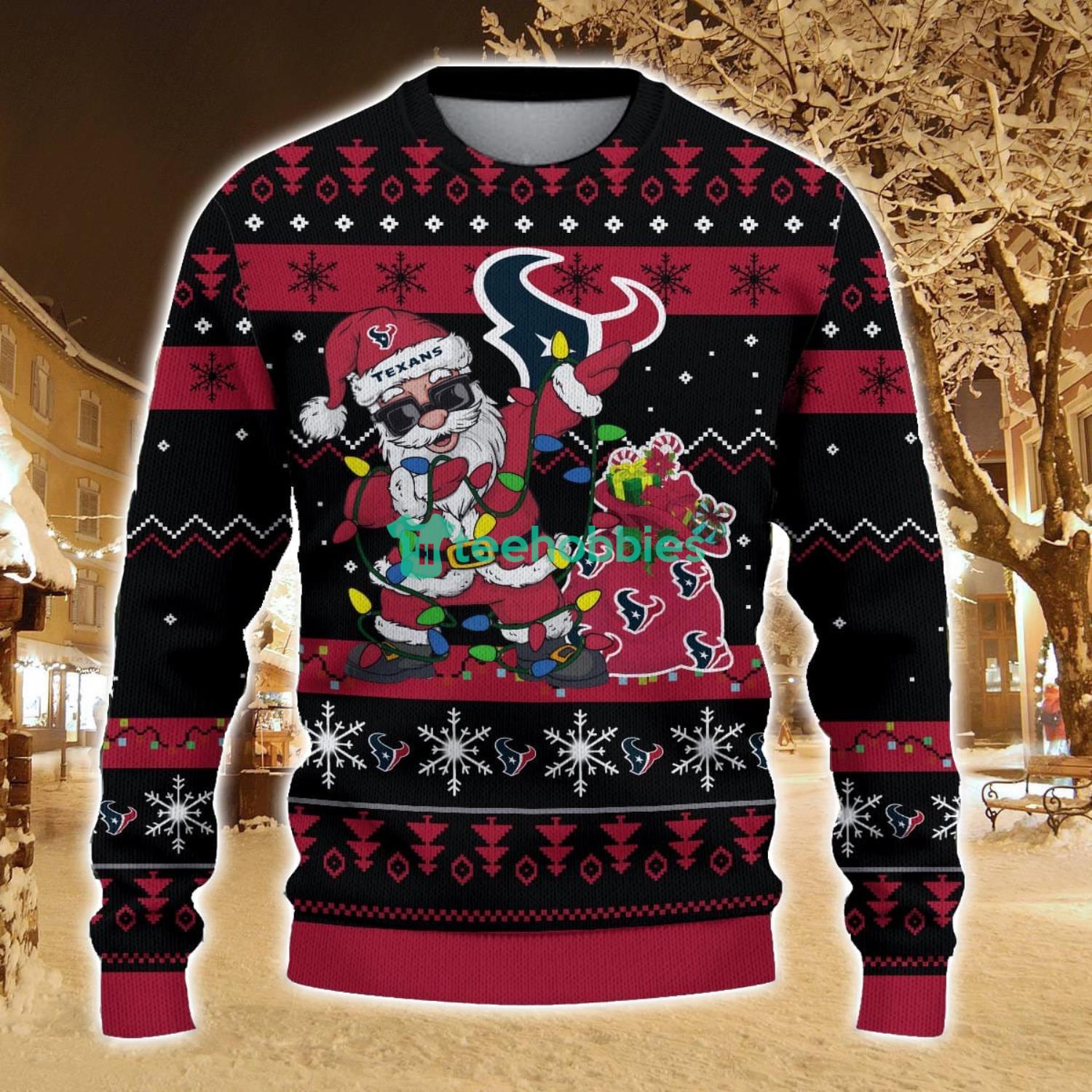 Houston Texans Santa Claus Ugly Christmas Sweater All Printed Sweater For Fans Gift Ideas