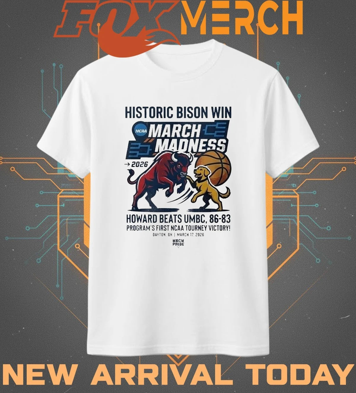 Howard holds off UMBC in First Four for first NCAA Tournament win 2026 sport t-shirt