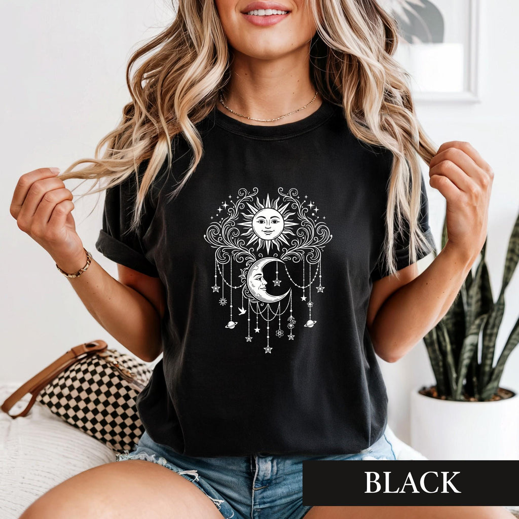 Celestial Sun Moon Whimsigoth Tarot Tee Vintage Witchy Astrology Lover (3)