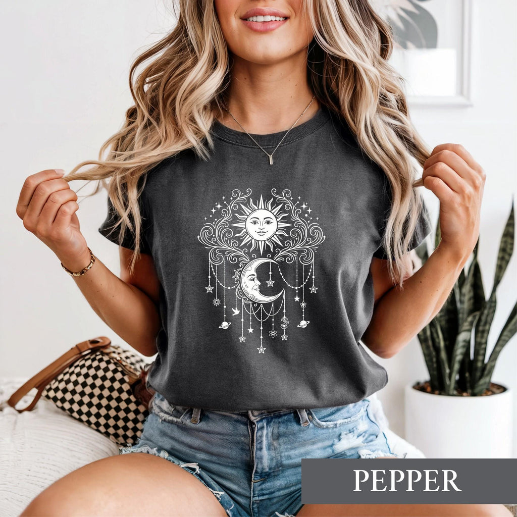 Celestial Sun Moon Whimsigoth Tarot Tee Vintage Witchy Astrology Lover (1)