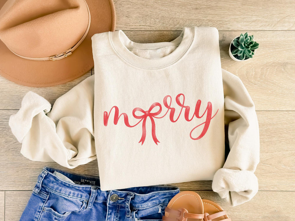 Retro Coquette Christmas Merry Bow Holiday Festive Tee Vintage Xmas (1)