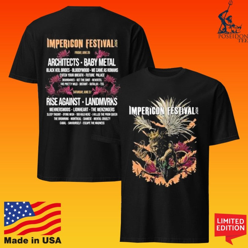 Impericon Festival Architects Baby Metal Rise Against Landmvrks Line Up Weekend 2026 T-shirt