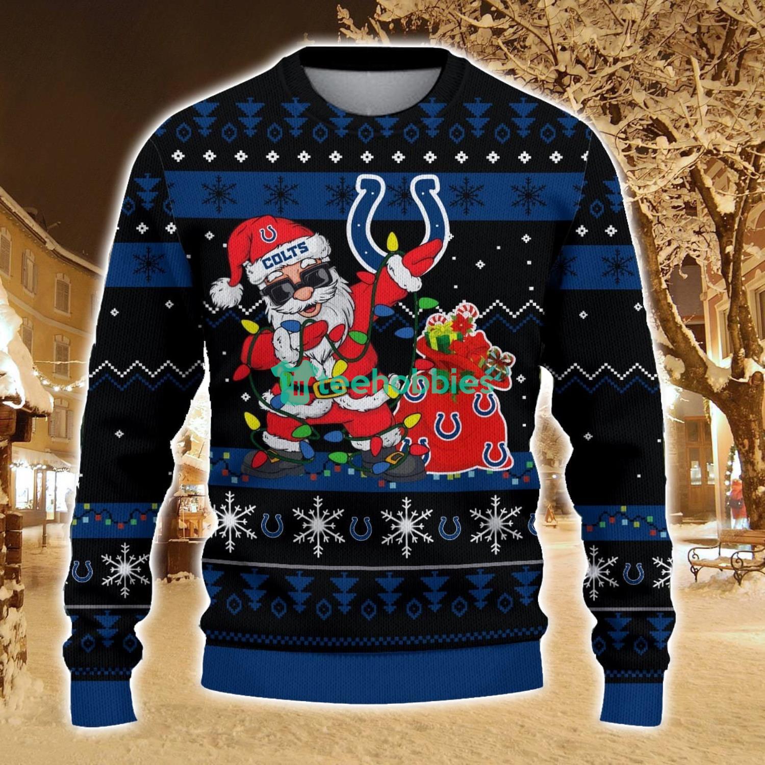Indianapolis Colts Santa Claus Ugly Christmas Sweater All Printed Sweater For Fans Gift Ideas
