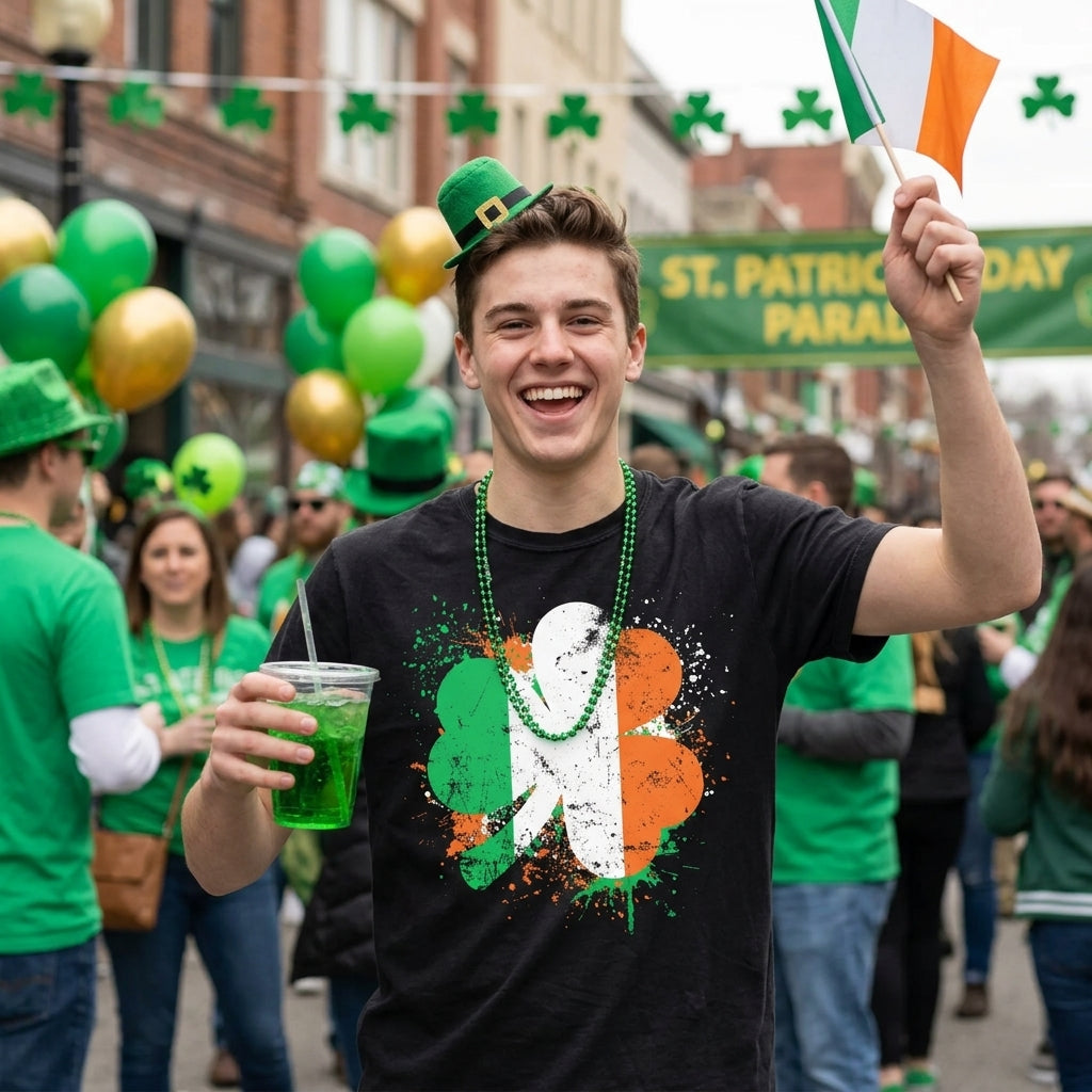 Irish Flag Clover Men's T Shirt