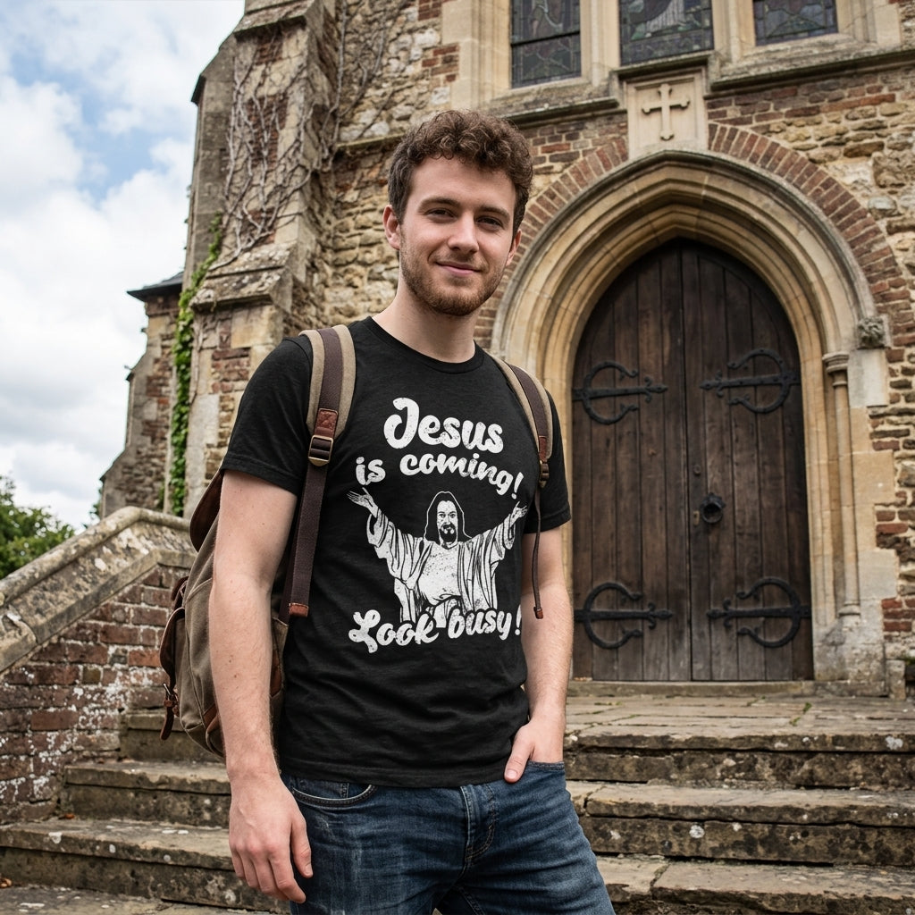 Jesus Is Coming Look Busy Men's T Shirt