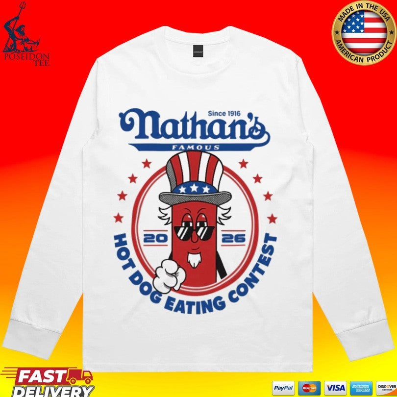 Joey Chestnut Wearing Since 1916 Nathan’s Famous Hot Dog Contest 2026 T-shirt