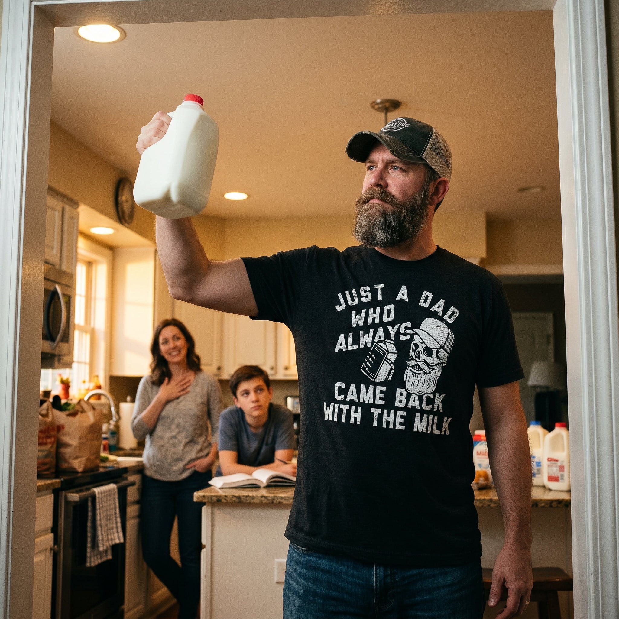 Just A Dad Who Always Came Back With The Milk Men's T Shirt