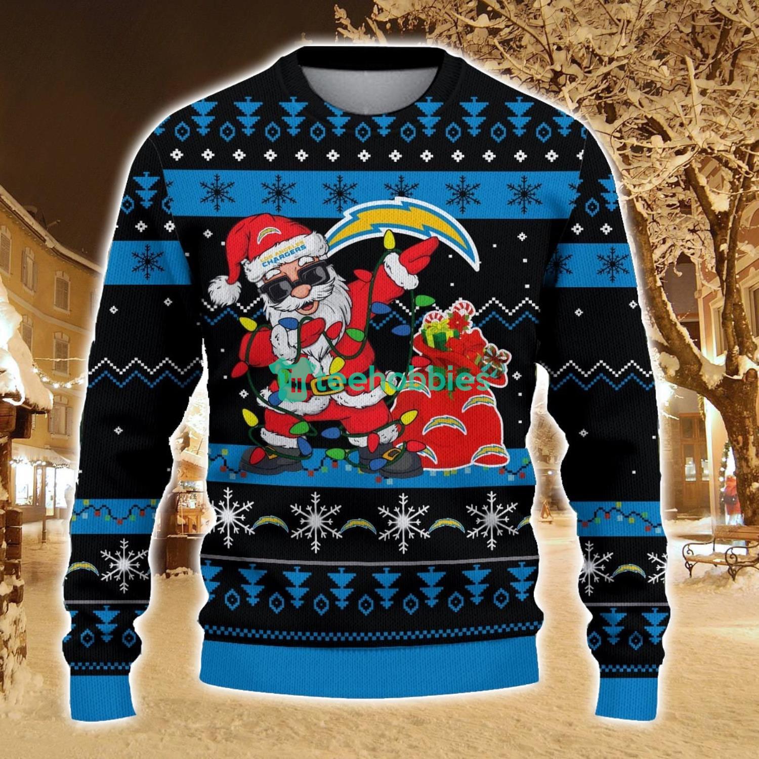 Los Angeles Chargers Santa Claus Ugly Christmas Sweater All Printed Sweater For Fans Gift Ideas