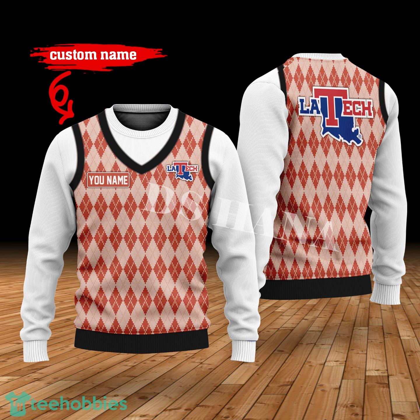Louisiana Tech Athletics Custom Name New Style Sweater Ghile Style 3D Print Christmas Sweater