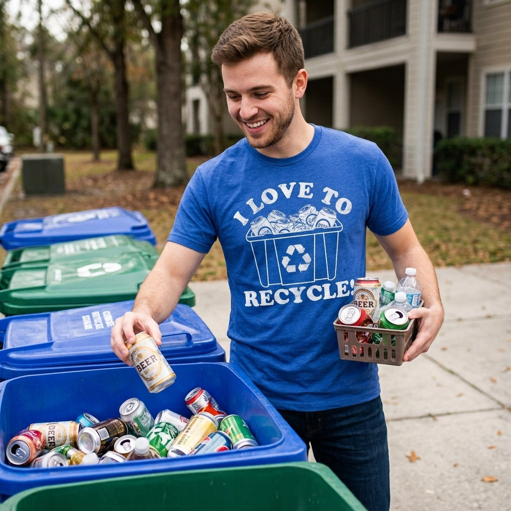 I Love To Recycle Men's T Shirt