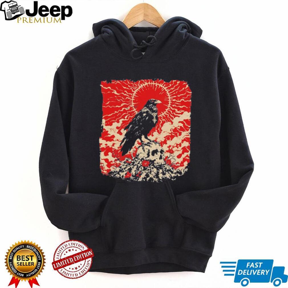 The Crow and the Skull illustrated vintage shirt