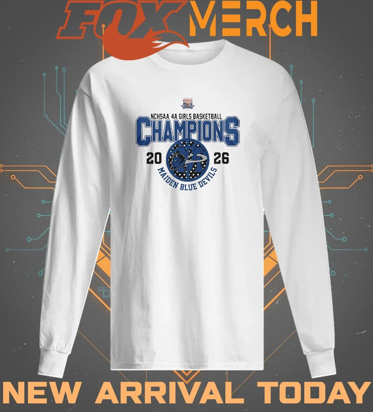 Maiden Blue Devils 2026 NCHSAA Women’s 4A Basketball Champions t-shirt