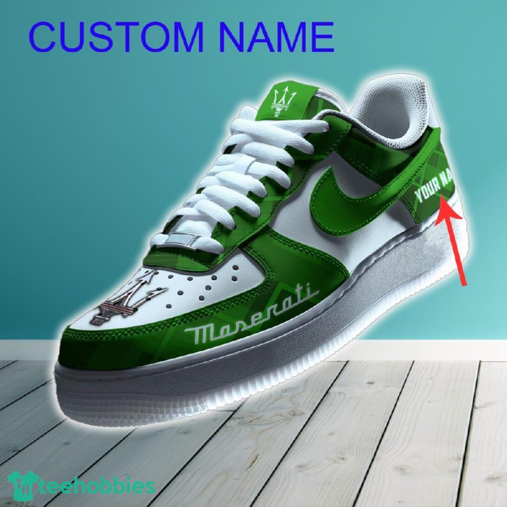 Maserati Car Air Force 1 Shoes Green Color For Men Women Custom Name Gift For Fans