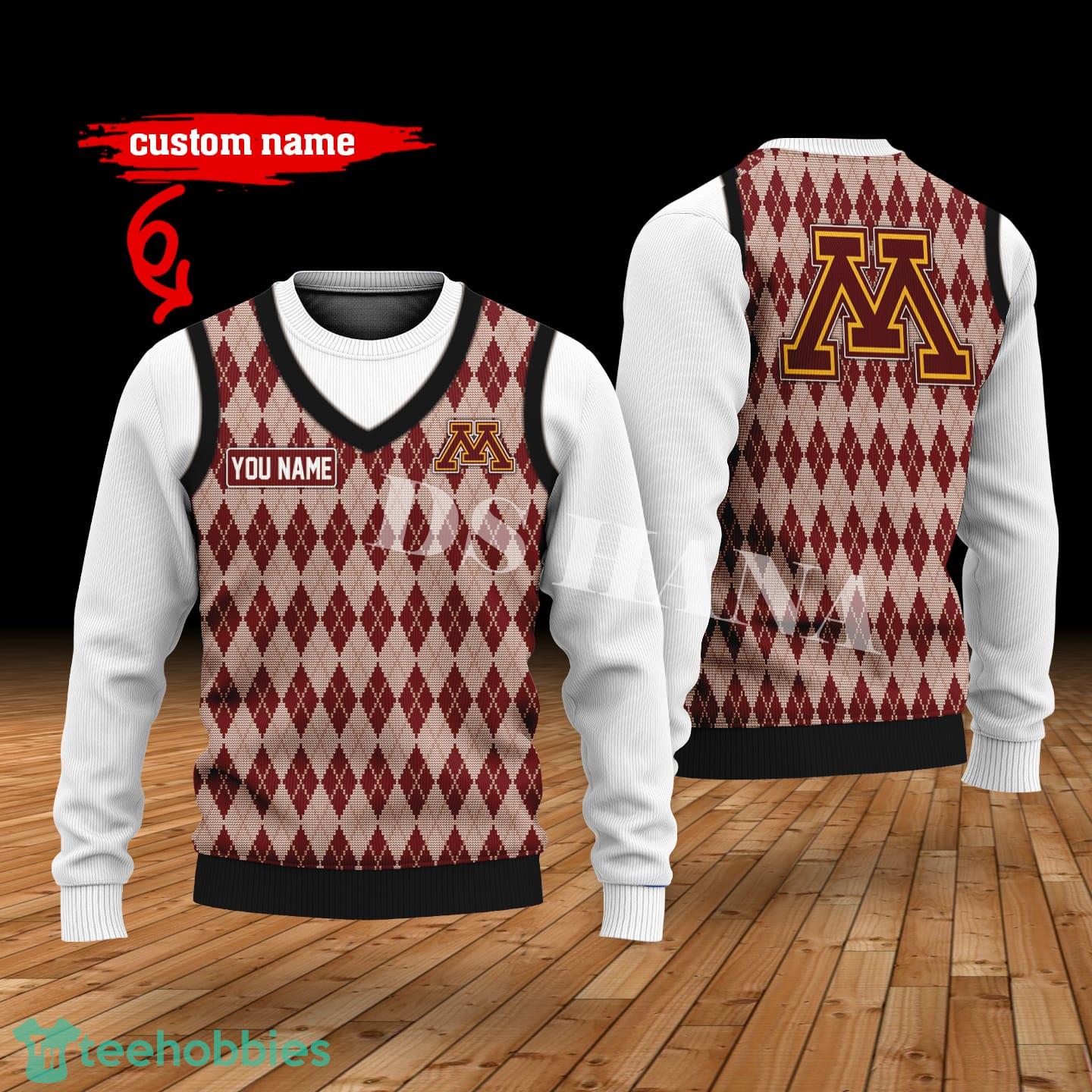 Minnesota Golden Gophers Custom Name New Style Sweater Ghile Style 3D Print Christmas Sweater