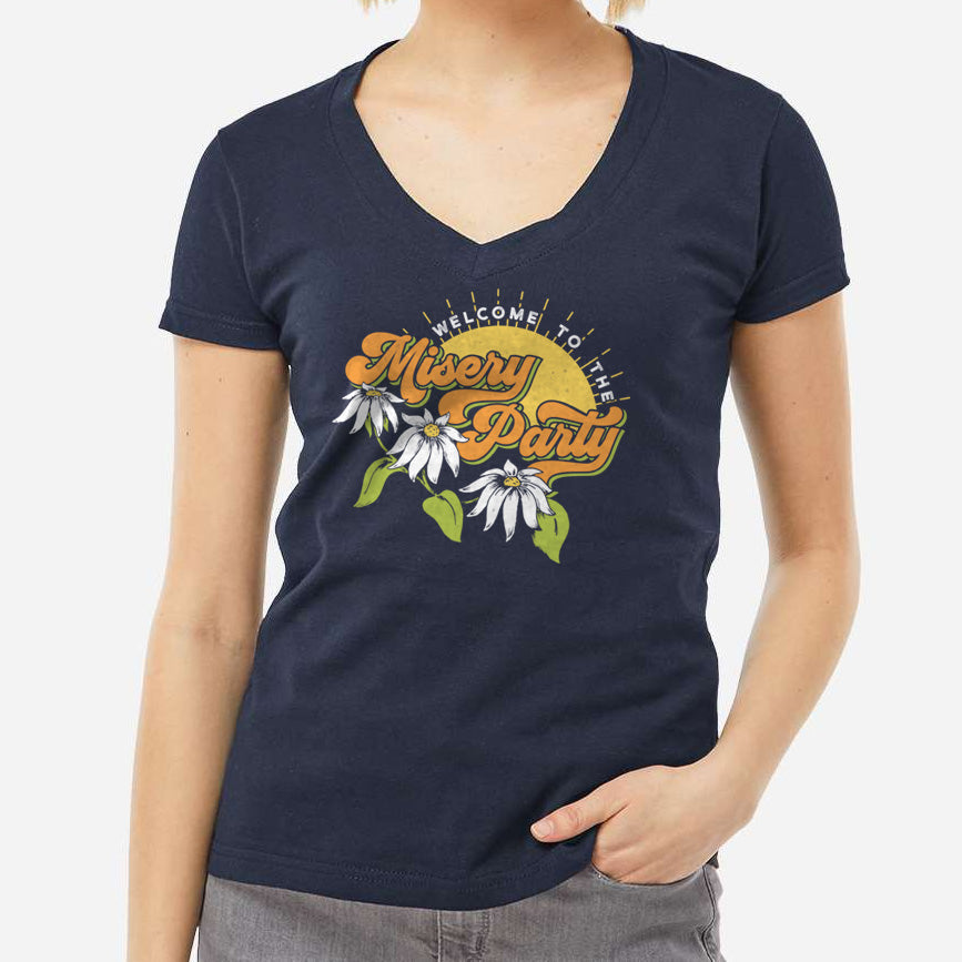 Women's Welcome To The Misery Party Vneck T-Shirt