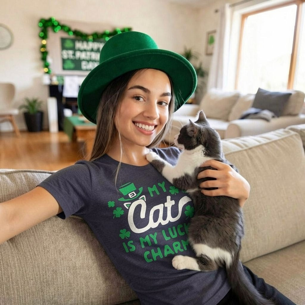 My Cat Is My Lucky Charm Women's T Shirt