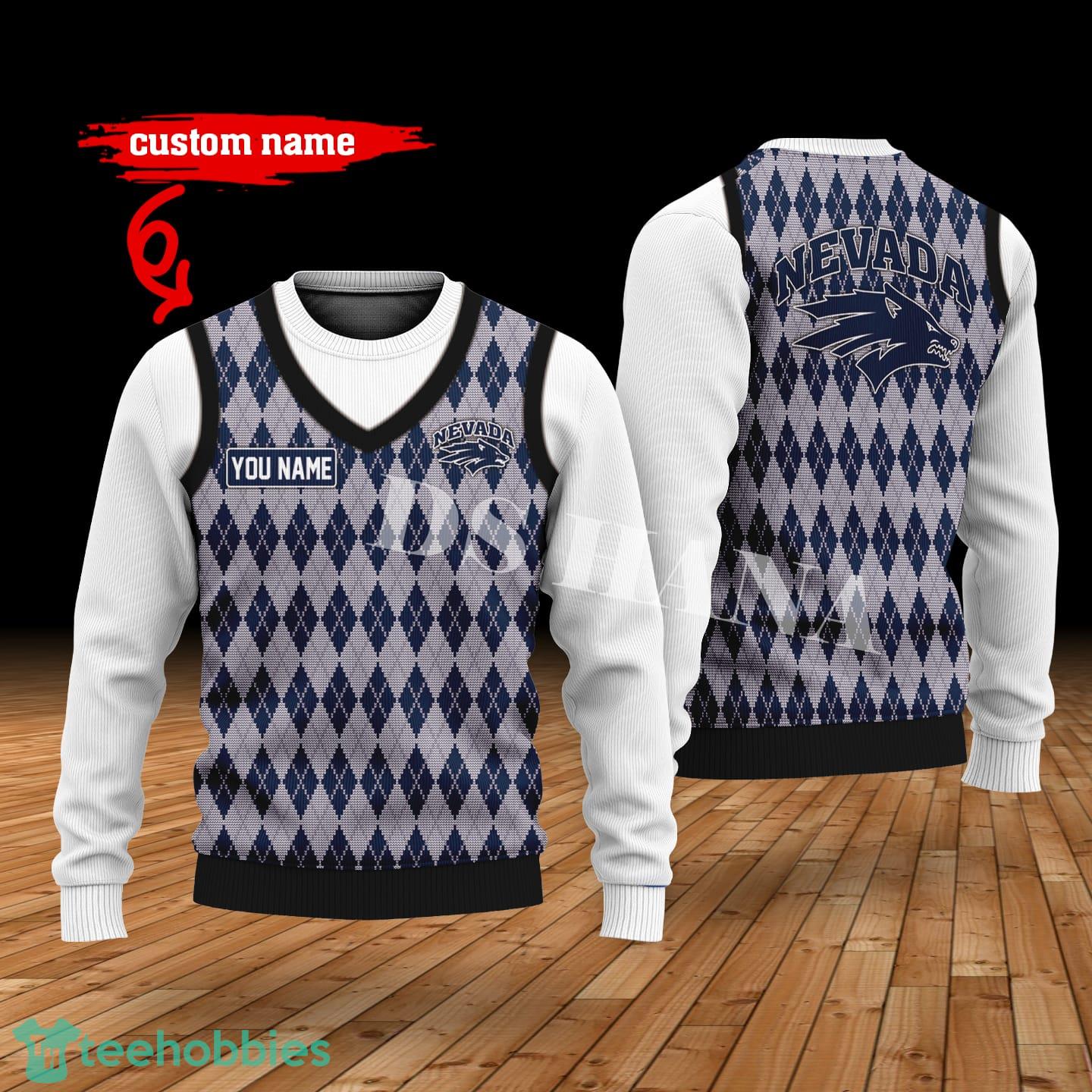 Nevada Wolf Pack Custom Name New Style Sweater Ghile Style 3D Print Christmas Sweater