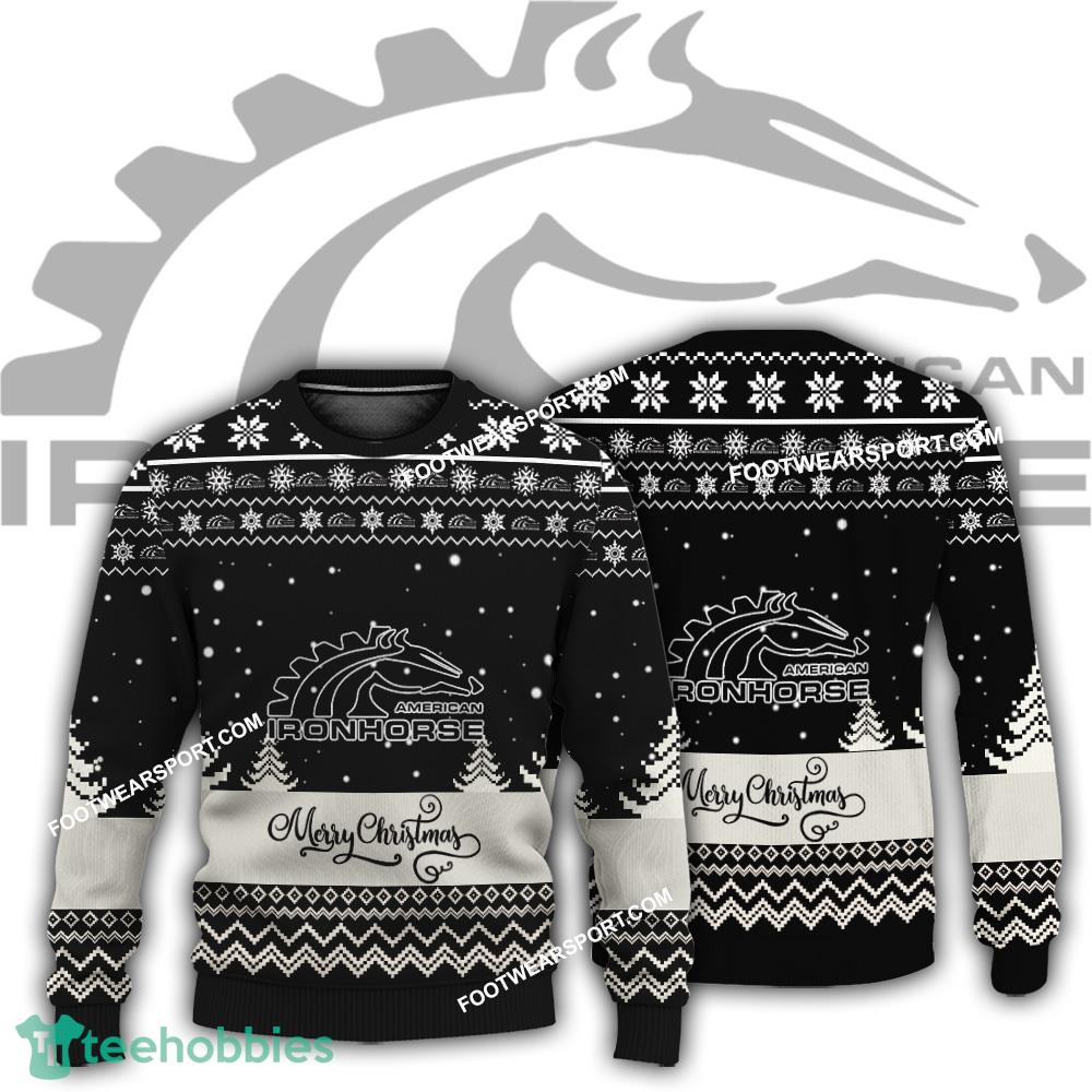 New Logo American IronHorse Motorcycle Pullover Ugly Christmas 3D Sweater Gift For Adult