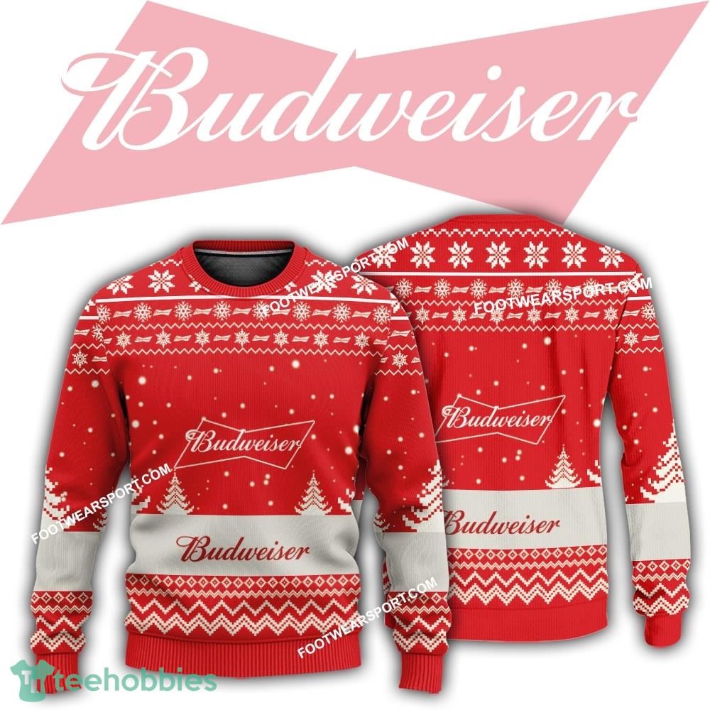 New Logo Budweiser Beer Gathering Ugly Christmas Sweater AOP For Men Women