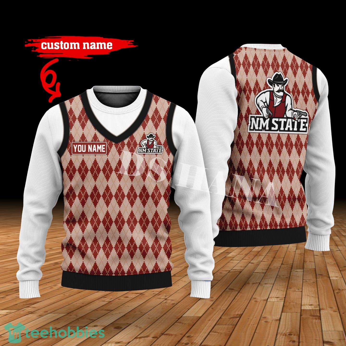 New Mexico State Aggies Custom Name New Style Sweater Ghile Style 3D Print Christmas Sweater