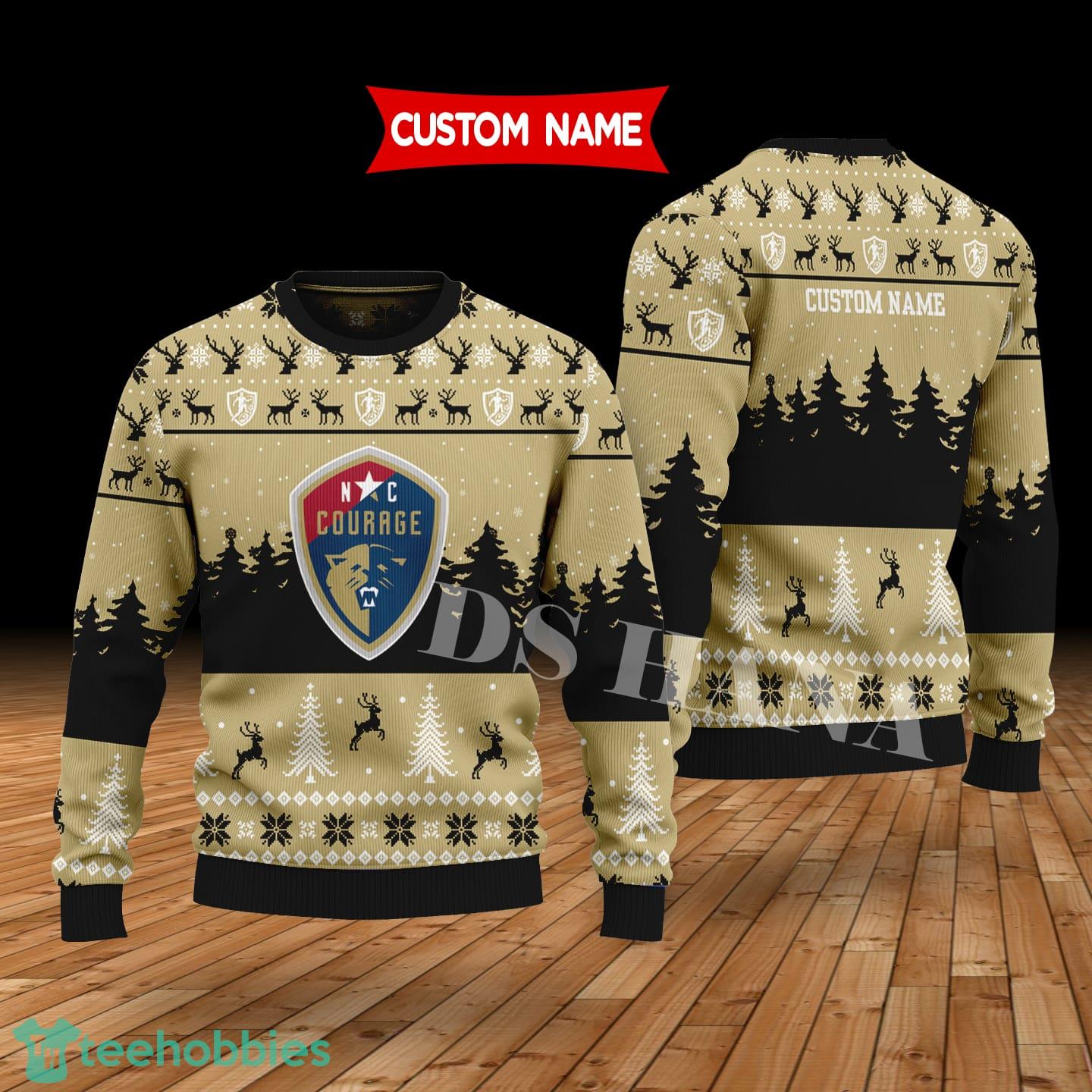 North Carolina Courage Custom Name Merry Xmas Sweater For Soccer Sport Team’s Fans Sweater