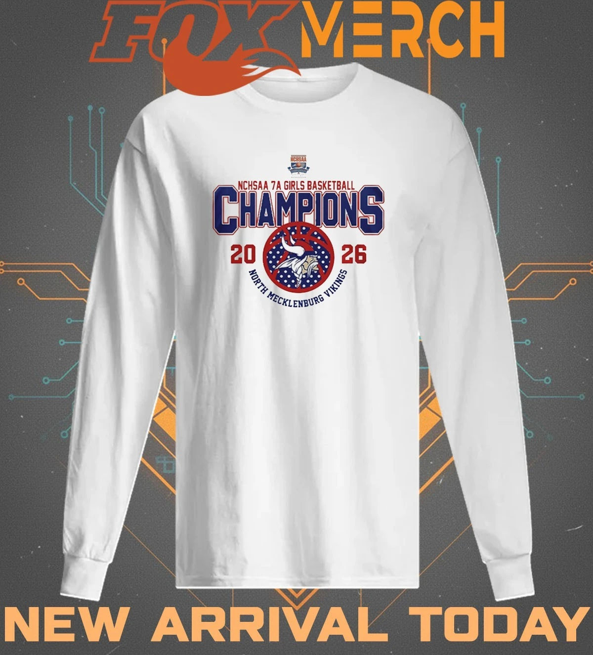 North Mecklenburg Vikings 2026 NCHSAA Girls 7A Basketball Champions t-shirt