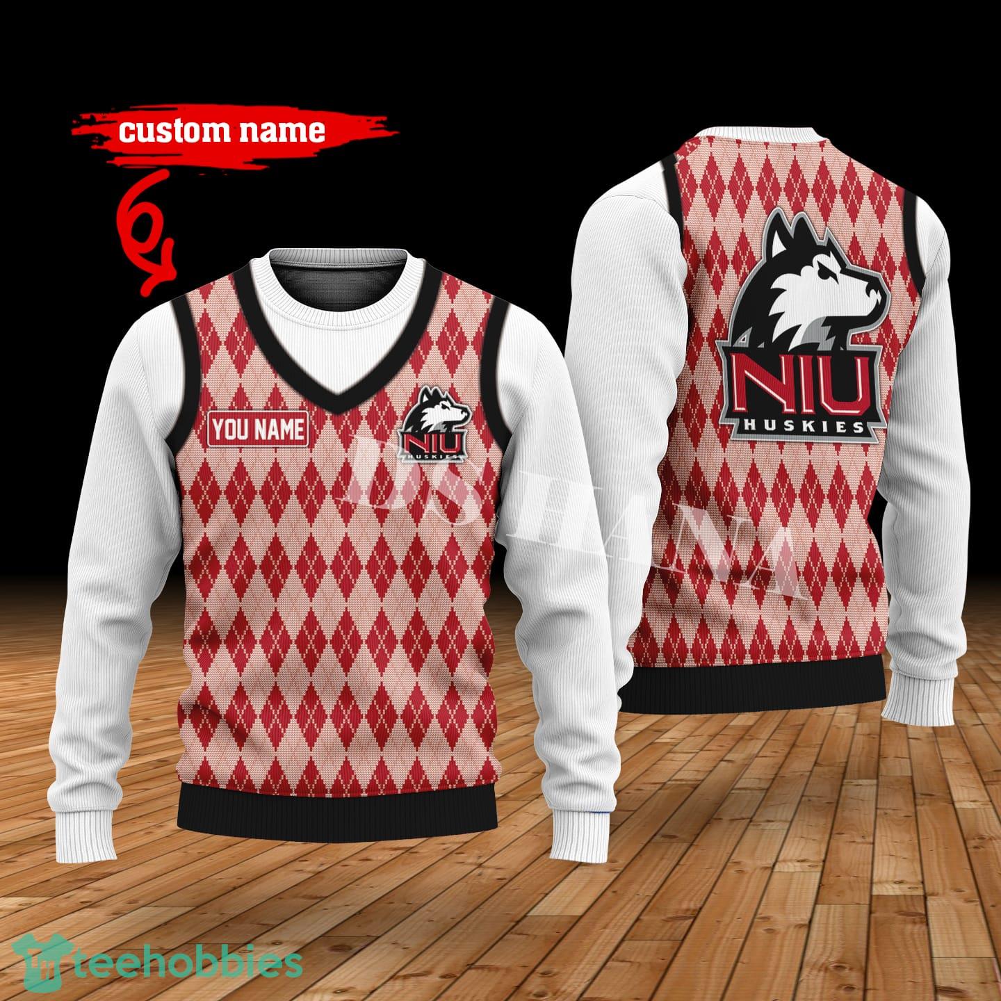 Northern Illinois Huskies Custom Name New Style Sweater Ghile Style 3D Print Christmas Sweater