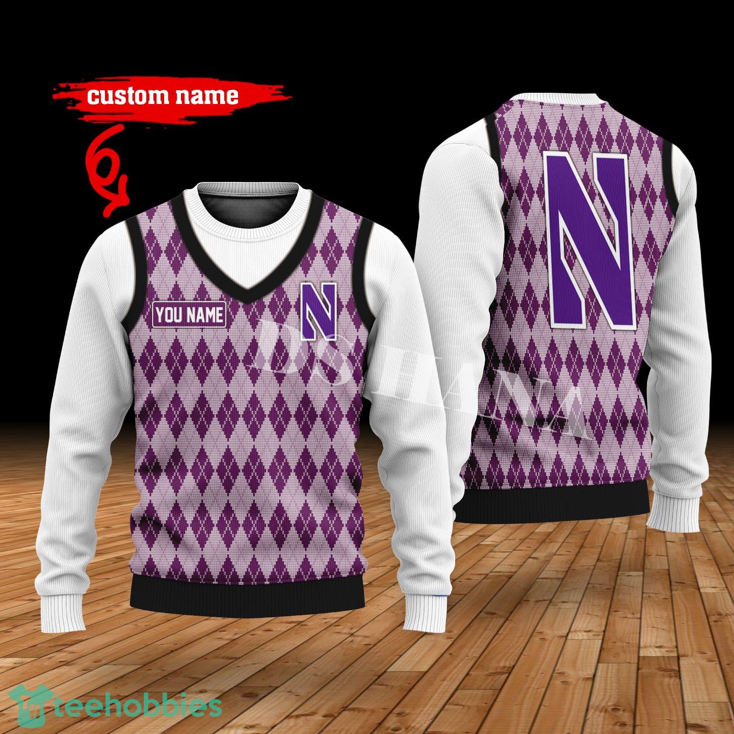 Northwestern Wildcats Custom Name New Style Sweater Ghile Style 3D Print Christmas Sweater